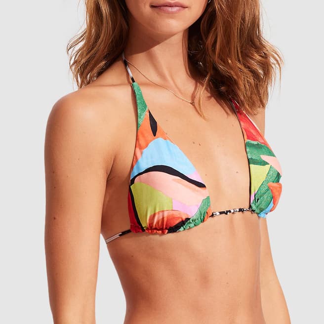 Seafolly Multi Reversible Longline Triangle Bikini Top