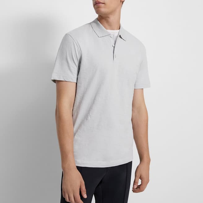 Theory Grey Bron Cotton Polo Shirt