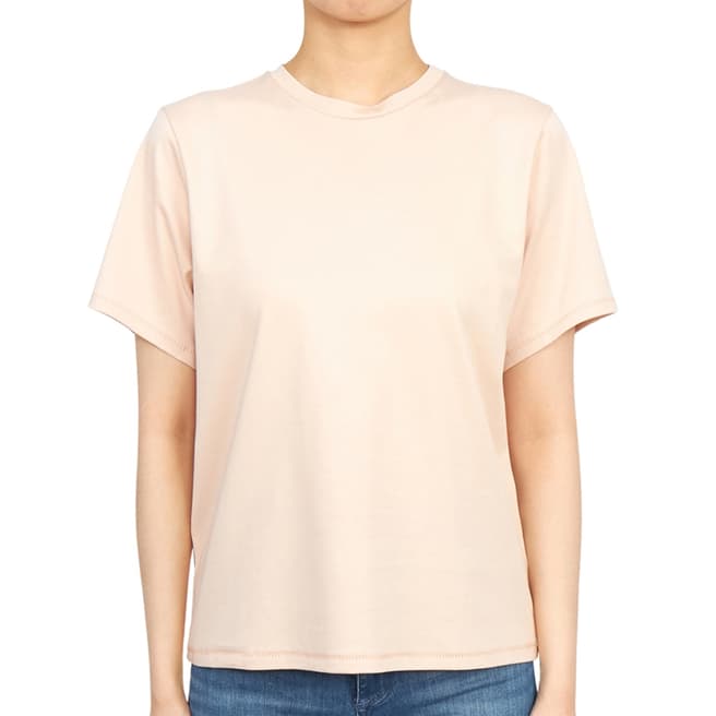 Theory Pink Linear Cotton T-Shirt