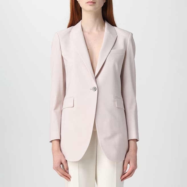 Theory Pink Single Breasted Wool Blend Blazer