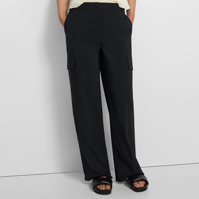 Theory Black Cargo Pocket Trousers