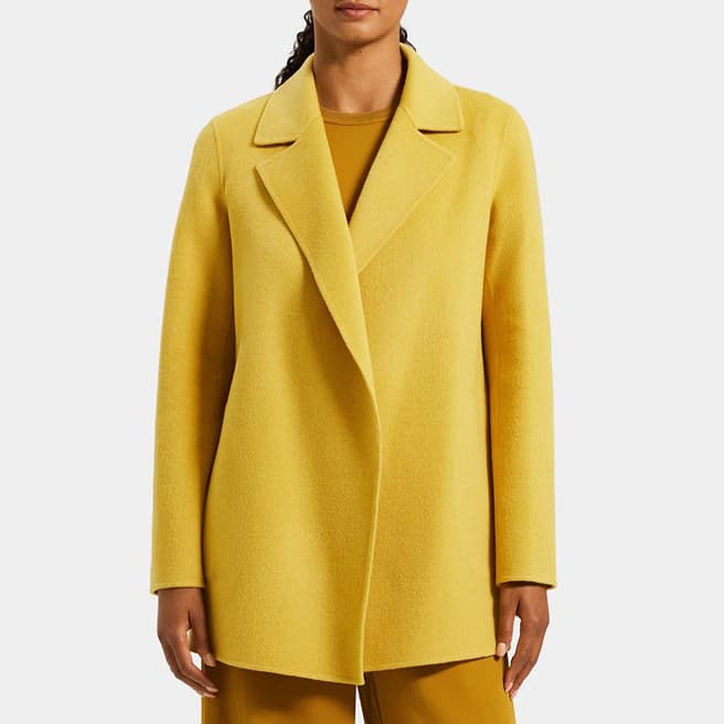 Theory Yellow Cashmere Blend Coat