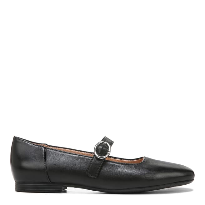 Naturalizer Black Kelly Leather Buckle Flat