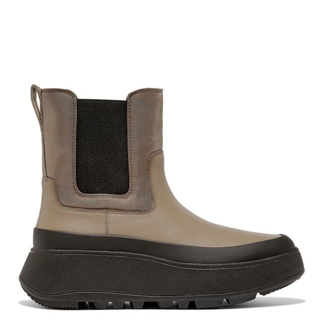 FitFlop Grey F Mode Leather Waterproof Flatform Chelsea Boot