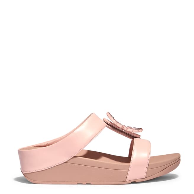 FitFlop Pink Lulu Leather Crystal Sandal