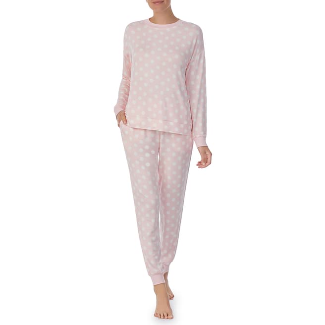 Kate Spade Pink & White French Terry Pullover Jogger Set 