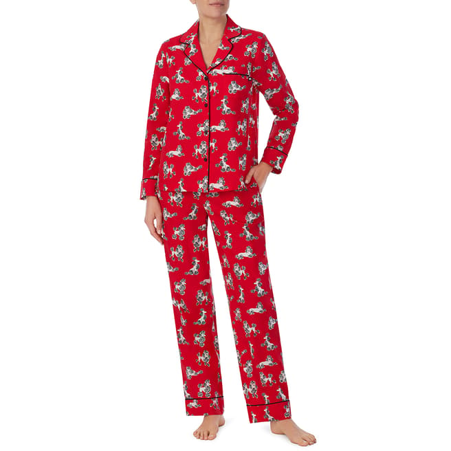Kate Spade Red Notch Long Pyjama Set
