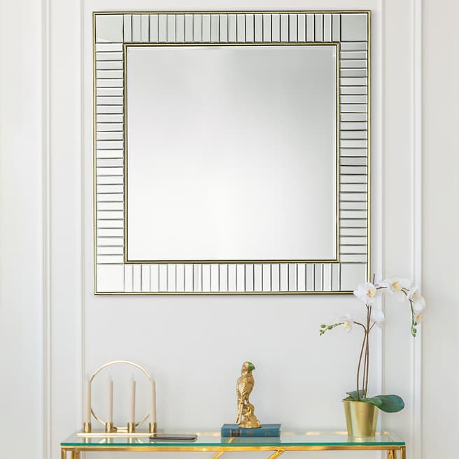 Laura Ashley Clemence Square Mirror, Gold