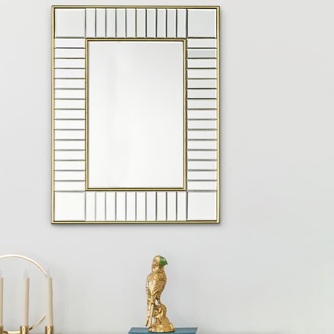 Laura Ashley Clemence Small Rectangle Mirror, Gold