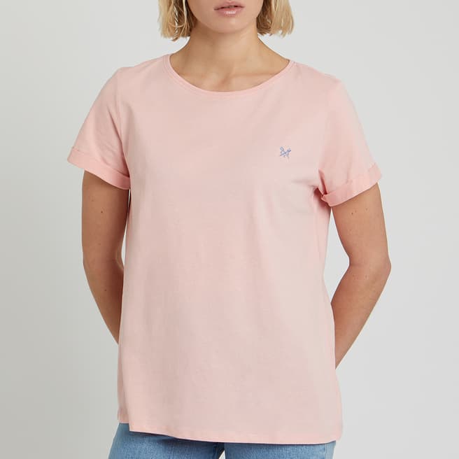 Crew Clothing Pink Roll Sleeve T-Shirt
