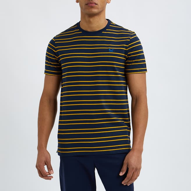 Crew Clothing Navy Double Stripe T-Shirt