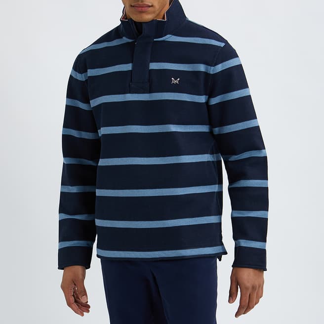 Crew Clothing Navy Stripe Pique Sweatshirt