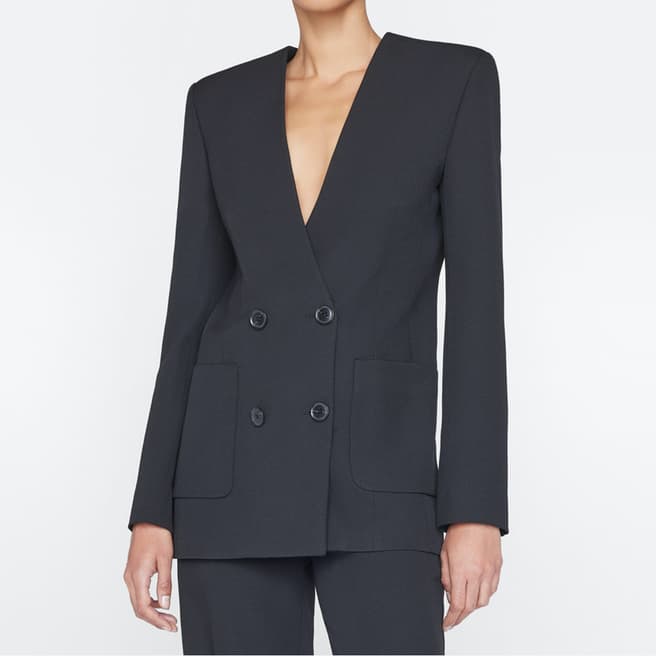 Frame Black Clean Double Breasted Blazer