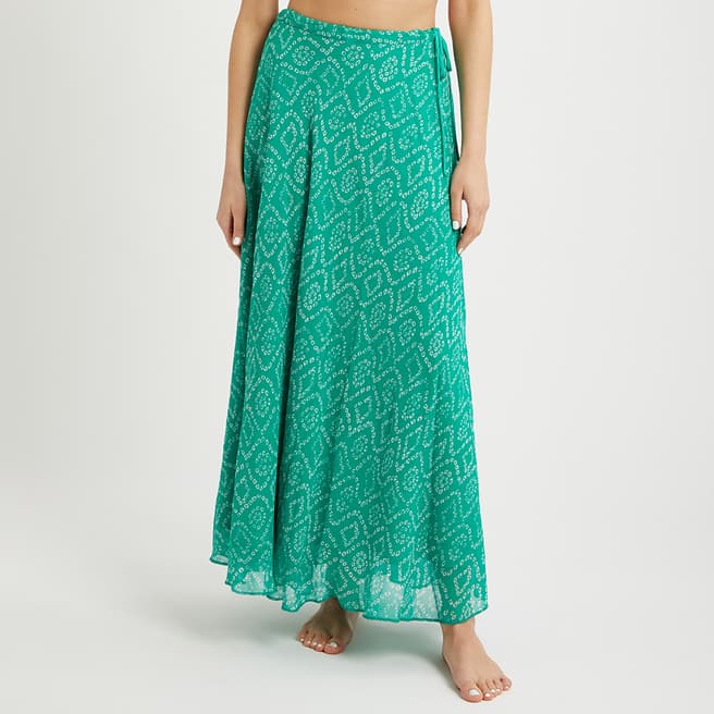 N°· Eleven Emerald Tile Print Maxi Skirt