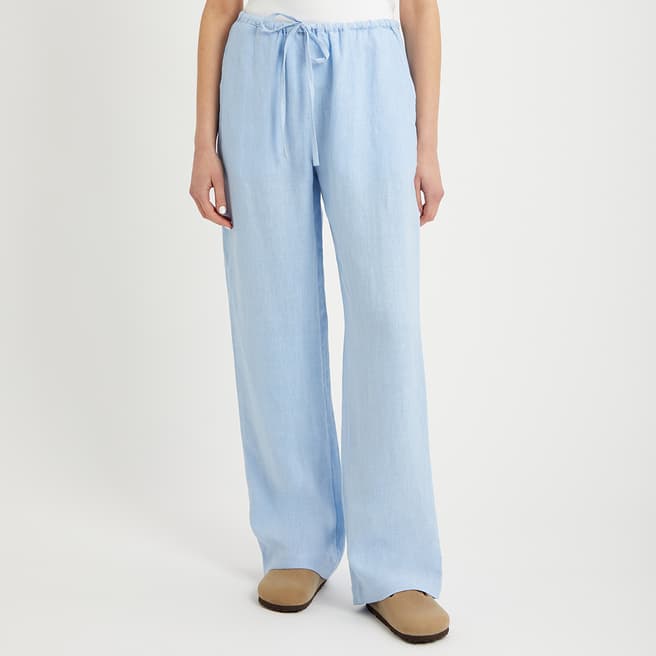 N°· Eleven Ocean Blue Linen Pull On Trouser