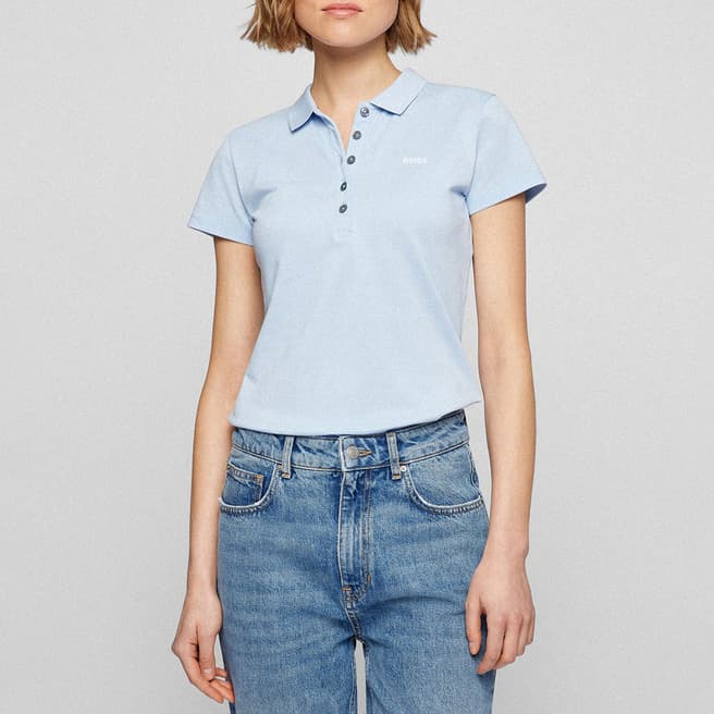 BOSS Light Blue Epola Cotton Polo Shirt
