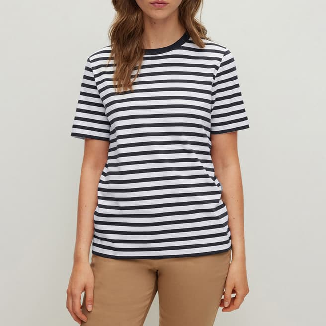 BOSS Navy/White Ecosa Stripe Cotton T-Shirt