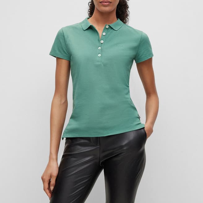 BOSS Sage Green Epola Cotton Polo Shirt