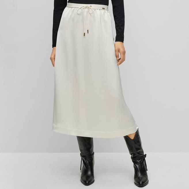 BOSS White Vesala Midi Skirt