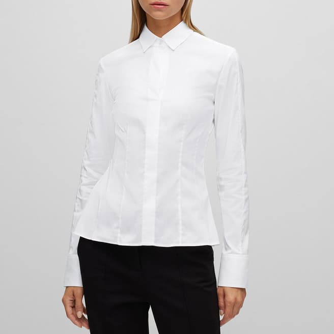 BOSS White Bashina Cotton Shirt