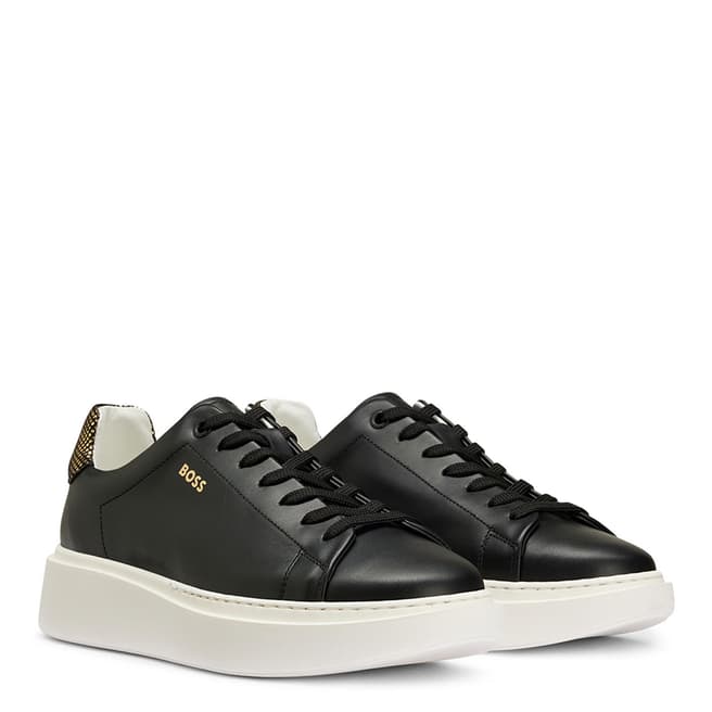 BOSS Black Amber Leather Trainers
