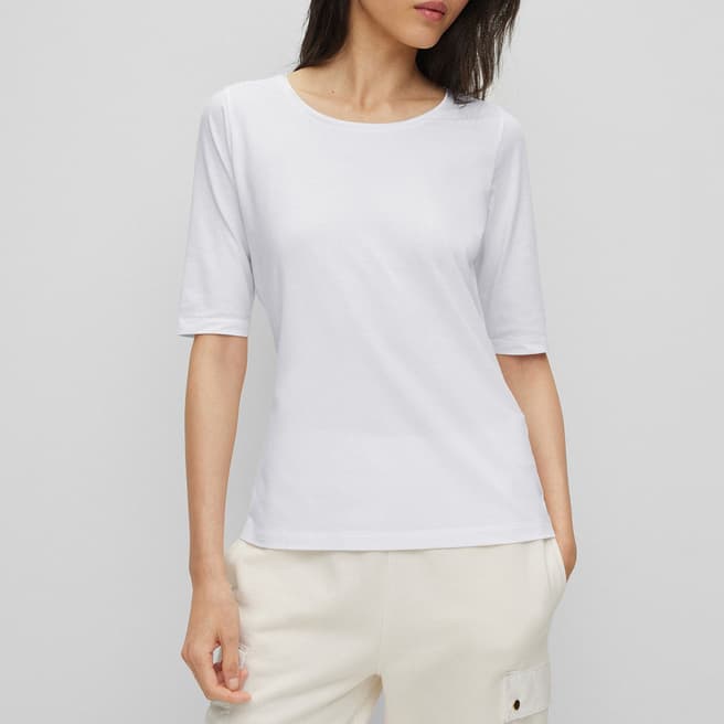 BOSS White Emmsi Cotton T-Shirt