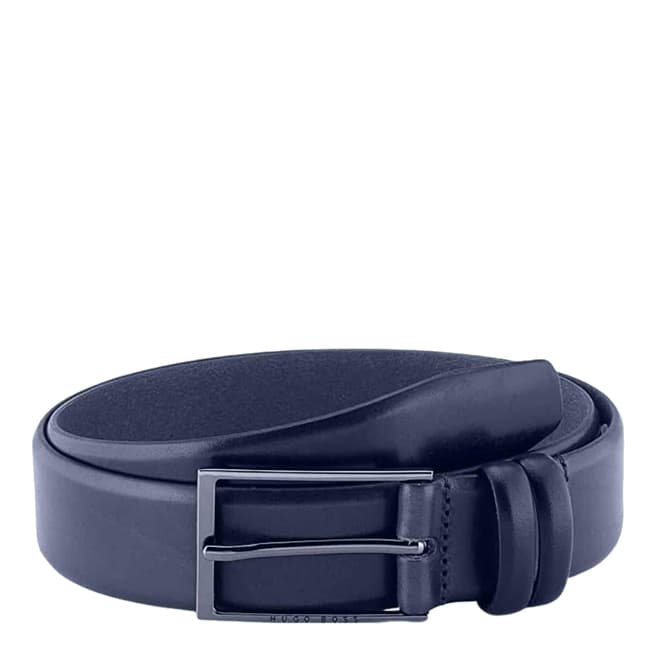 BOSS Navy Carmello Leather Belt