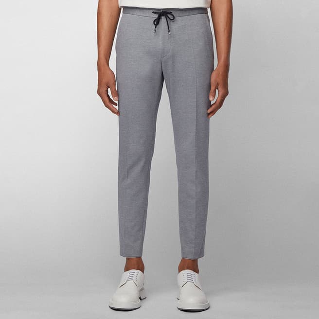 BOSS Grey Banks Cotton Blend Trousers
