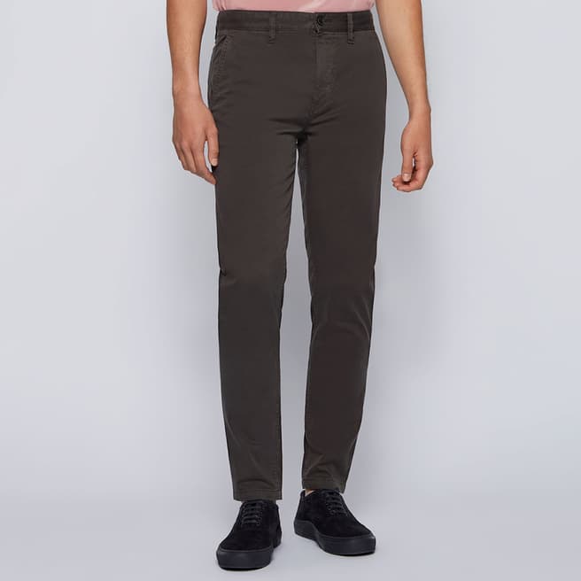 BOSS Charcoal Schino Taber Cotton Blend Trousers