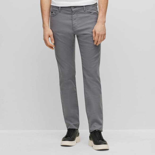 BOSS Grey Maine Cotton Blend Trousers