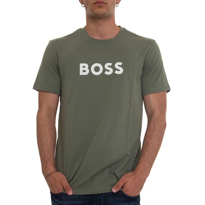 BOSS Khaki Branded T-Shirt 