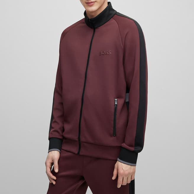 BOSS Burgundy Sommers Stretch Zip Jacket