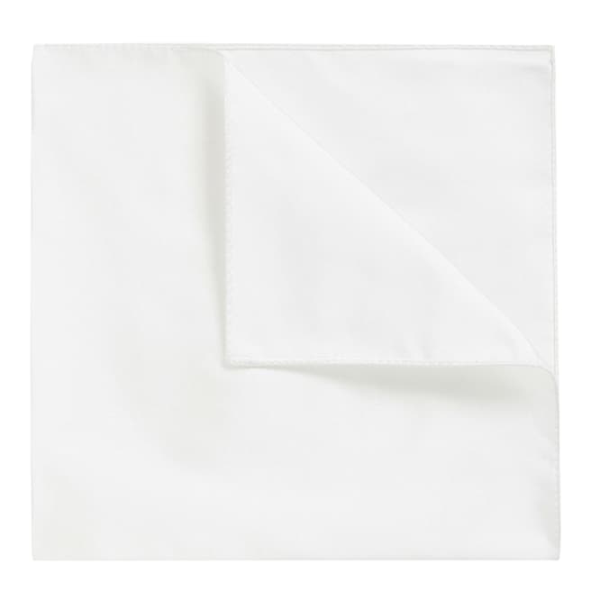 BOSS White Silk Pocket Square