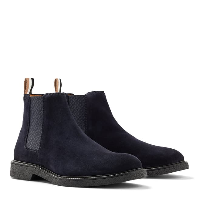 BOSS Navy Tunley Cheb Suede Boots