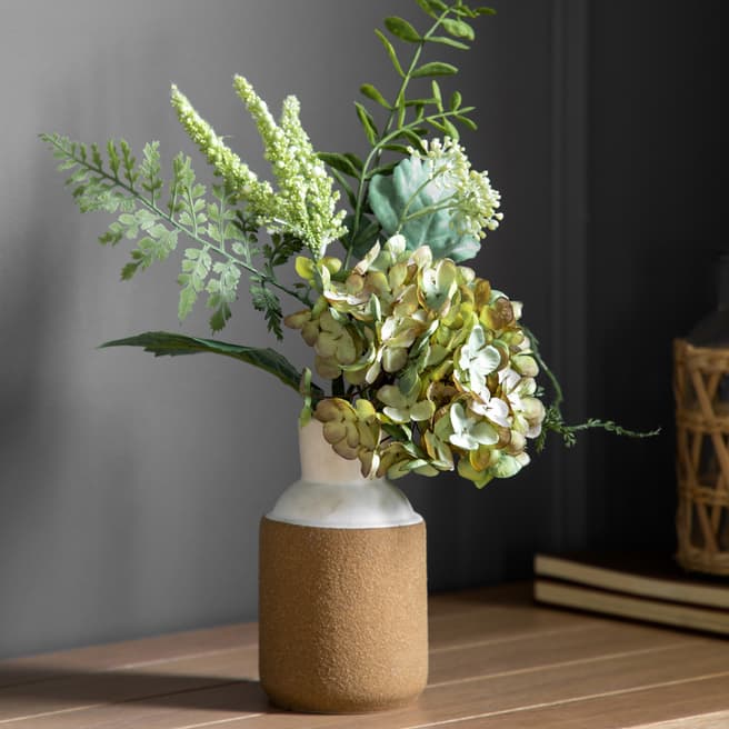 Gallery Living Vase with Hydrangea Arrangement, Green
