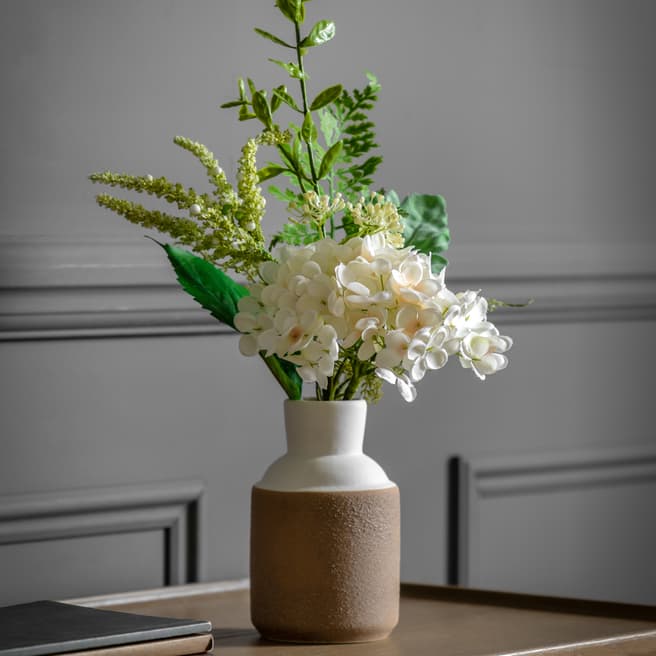 Gallery Living Vase with Hydrangea Arrangement, White
