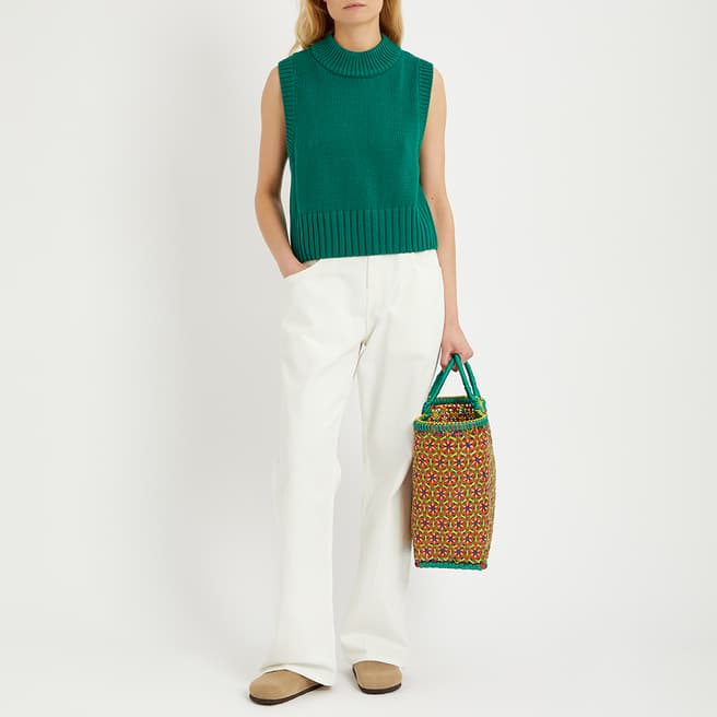 N°· Eleven Green Cashmere Blend Sleeveless Knit Top