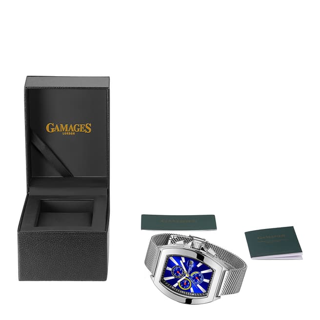 Gamages of London Men's Gamages Of London Limited Edition Silver/Blue Watch