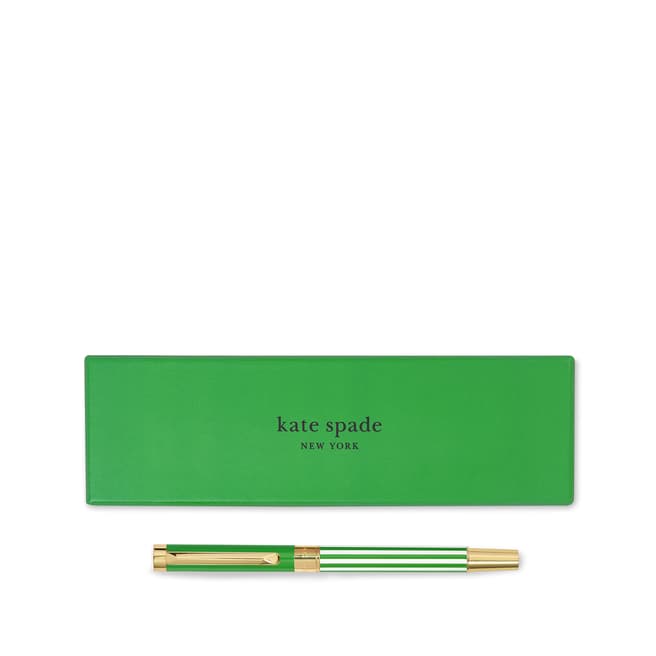 Kate Spade Ballpoint Pen, Green Pastry Stripe