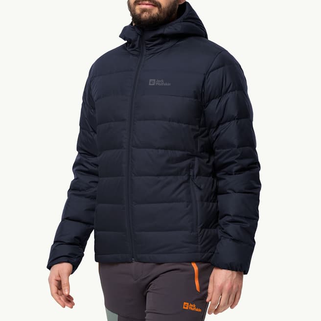 Jack Wolfskin Navy Ather Down Hooded Jacket