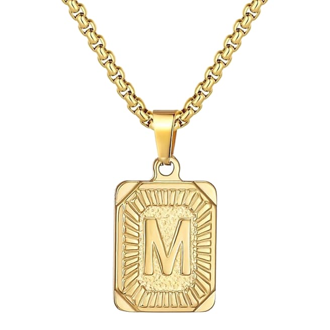 Stephen Oliver 18K Gold Initial "M" Reversible Cross Necklace