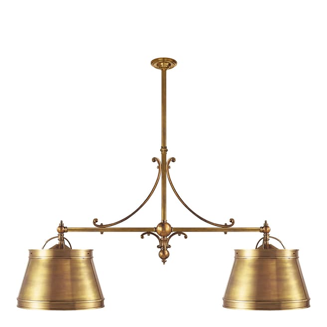Chapman & Myers for Visual Comfort & Co. Sloane Double Shop Light in Antique-Burnished Brass