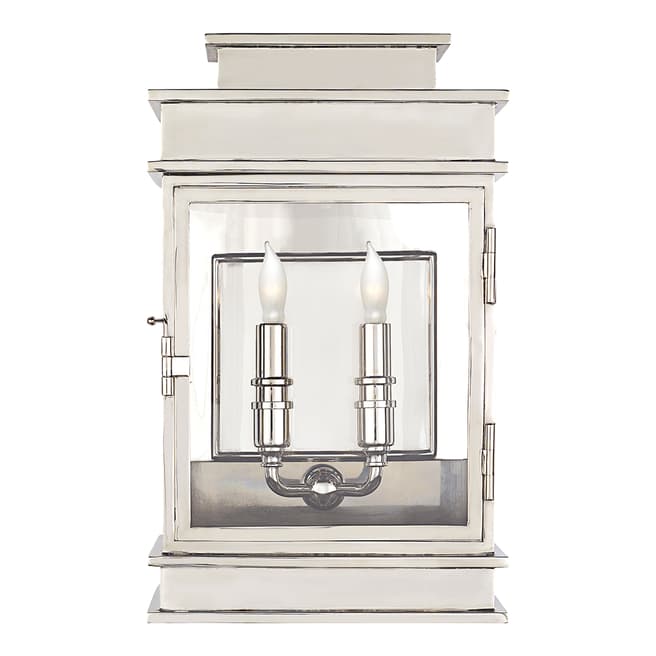 Chapman & Myers for Visual Comfort & Co. Short Linear Lantern in Polished Nickel