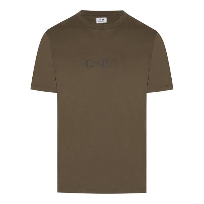 C.P. Company Khaki Chest Logo Cotton T-Shirt