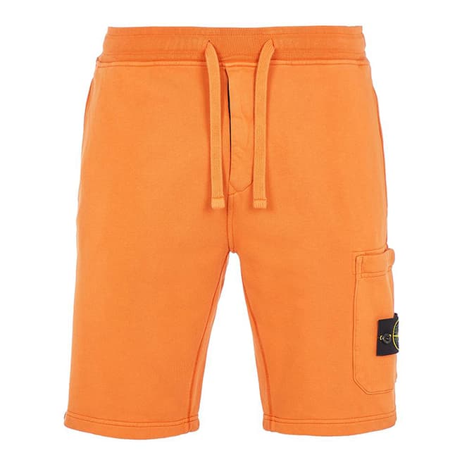 Stone Island Orange Bermuda Cotton Shorts