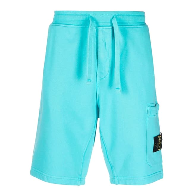 Stone Island Turquoise Bermuda Cotton Shorts