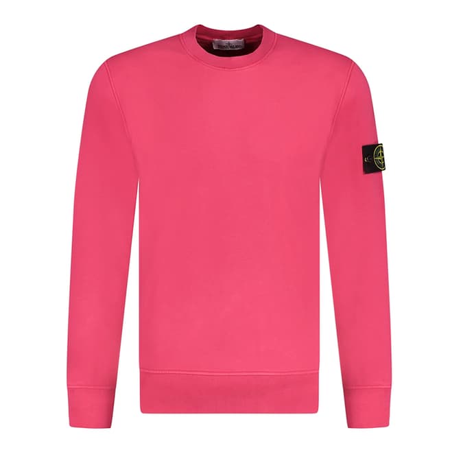 Stone Island Pink Cyclamen Cotton Sweatshirt