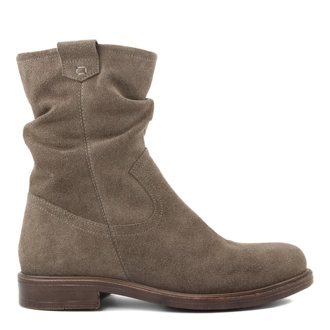 Officina55 Grey Suede Scrunched Ankle Boots