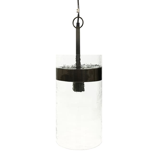 The Libra Company Iconic Atrium Single Glass Pendant Met Black Nickel