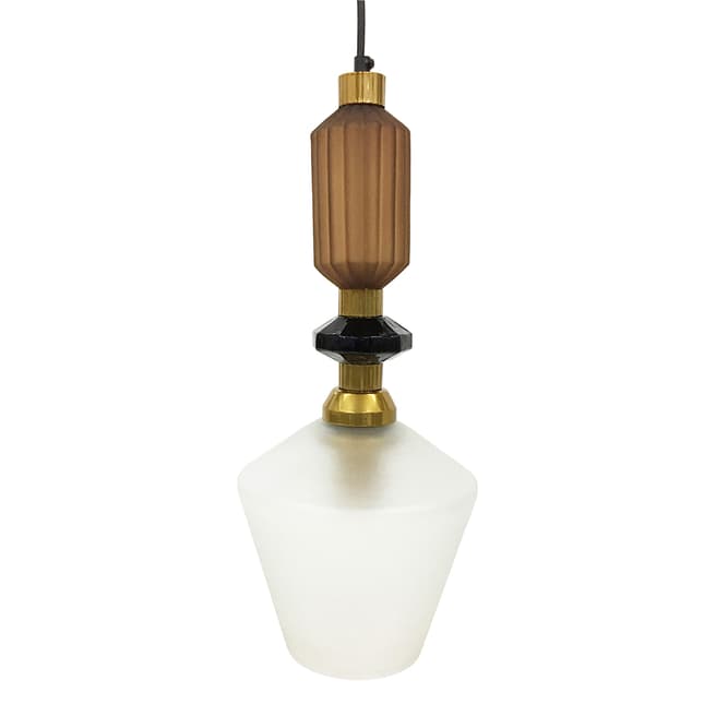 The Libra Company Alena Buttermilk and frosted glass pendant
